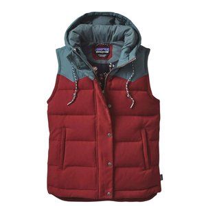 LIKE NEW Patagonia Bivy Vest Drumfire Red Blue  Mushroom S Hooded Rare Down